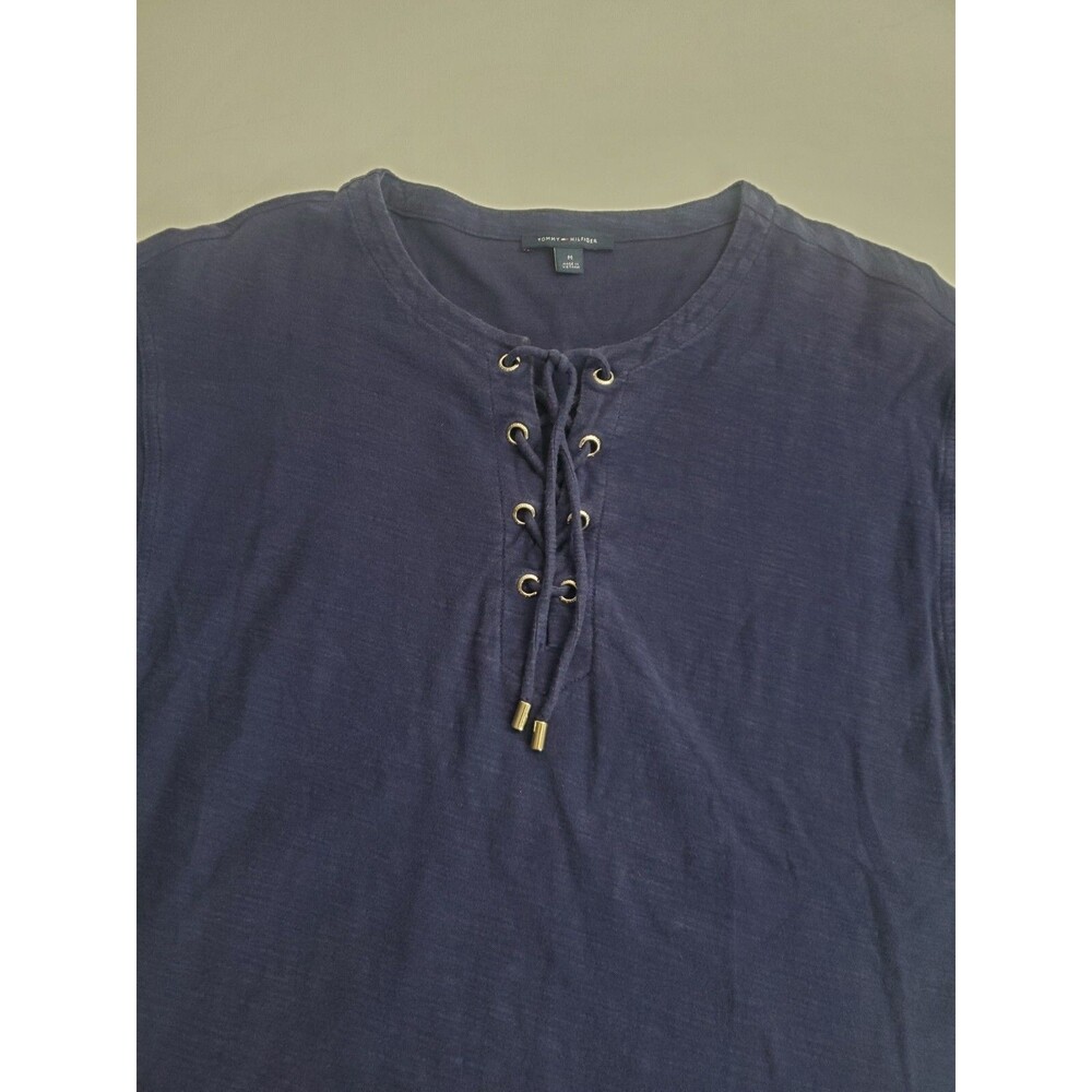 Tommy Hilfiger Women's Long Sleeve Casual String Up Blouse, M